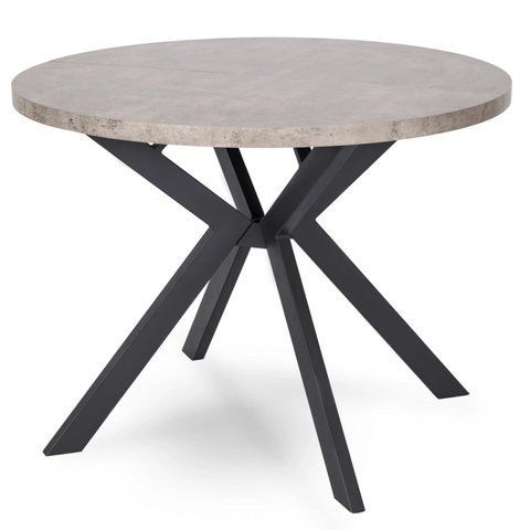 Стол раскладной круглый MEBEL ELITE DORIAN 80(160)х80 см Бетон фотография