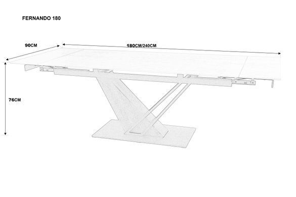 Стіл розкладний FERNANDO CERAMIC Intarsio 180(240)*90 травертин мат/темний горіх фотографія