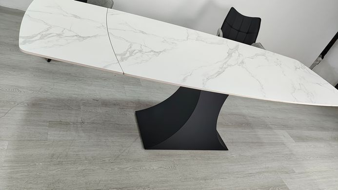 Раскладной стол GILBERT CERAMIC Intarsio 160(240)*90 белый мат/черный фотография