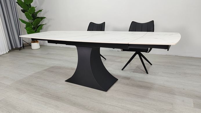 Раскладной стол GILBERT CERAMIC Intarsio 160(240)*90 белый мат/черный фотография