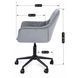 Стілець офісний поворотний оксамитовий MEBEL ELITE MILAN 2 Velvet Сірий / Чорний
