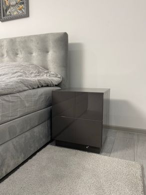 Приліжкова тумба (комплект 2шт) REJA Cama Графіт глянець фотографія