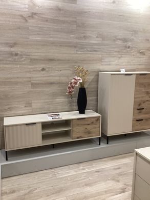 Тумба під телевізор Perfect Home Рейв / Rave 2-дверна 2D/153 Беж/вікінг фотографія
