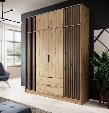 Тумба-надставка Perfect Home Неллі / Nelly 2D 2-дверна Дуб артизан/чорний фотографія