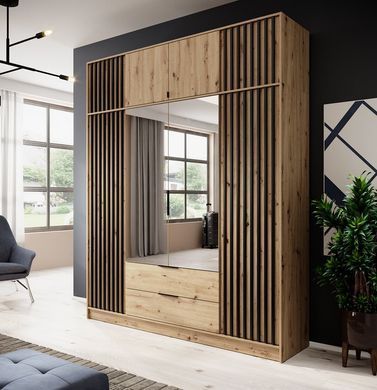 Тумба-надставка Perfect Home Неллі / Nelly 2D 2-дверна Дуб артизан/чорний фотографія