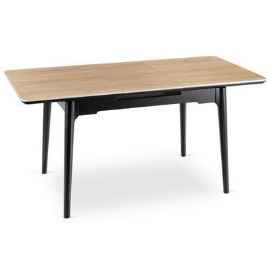 Стол раскладной MEBEL ELITE SAMER 120(160)х80 см Дуб/Черный фотография