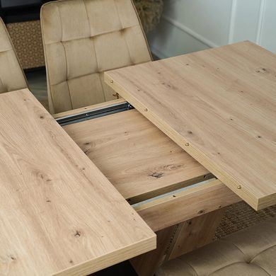 Стол раскладной MEBEL ELITE CLARK 120(160)х80 см Дуб артизан/черный фотография