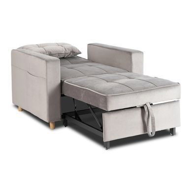 Крісло розкладне MEBEL ELITE SOLOR Velvet Сірий фотографія