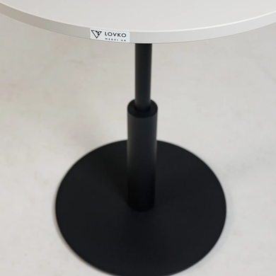 Стіл Ibiza R light Lovko 60x60 Чорний метал/білий фотографія
