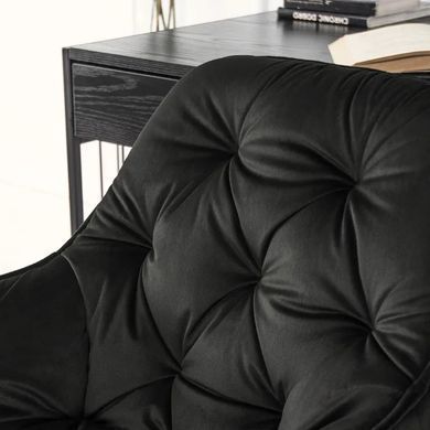 Стілець офісний поворотний оксамитовий MEBEL ELITE MILAN Velvet Чорний / Золотий фотографія