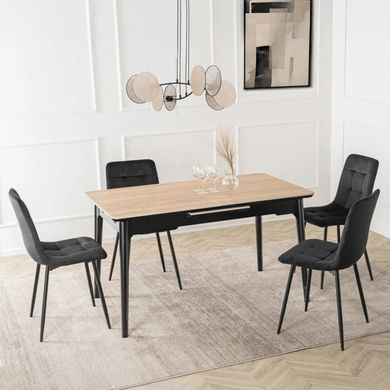 Стол раскладной MEBEL ELITE SAMER 120(160)х80 см Дуб/Черный фотография