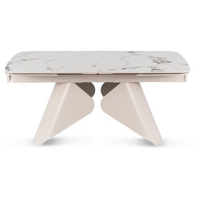 Стіл розкладний MEBEL ELITE VERONA 160(240)х90 см Білий мармур/Кашемір фотографія