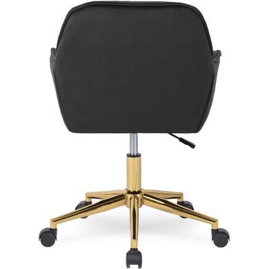 Стілець офісний поворотний оксамитовий MEBEL ELITE MILAN Velvet Чорний / Золотий фотографія