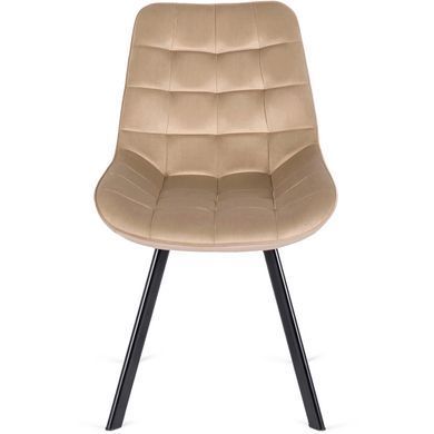 Комплект стол раскладной MEBEL ELITE CLARK 120(160)х80 см Черный +4 стулья RICK Беж фотография