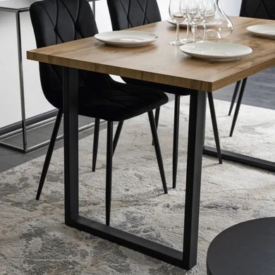 Стіл MEBEL ELITE GLOS 135х80 см Золотий дуб / Чорний фотографія