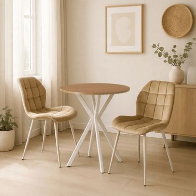 Стіл MEBEL ELITE LAUREN 60X60 Дуб золотий / білий фотографія