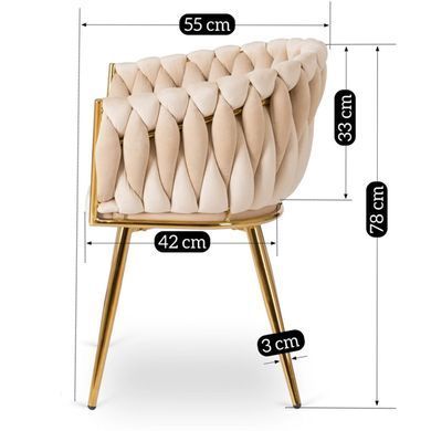 Стул бархатный MEBEL ELITE CAPI Velvet Кремовый / Золотой фотография