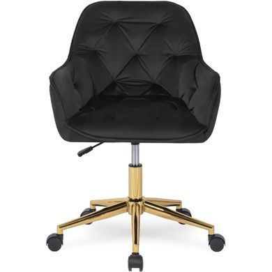 Стілець офісний поворотний оксамитовий MEBEL ELITE MILAN Velvet Чорний / Золотий фотографія