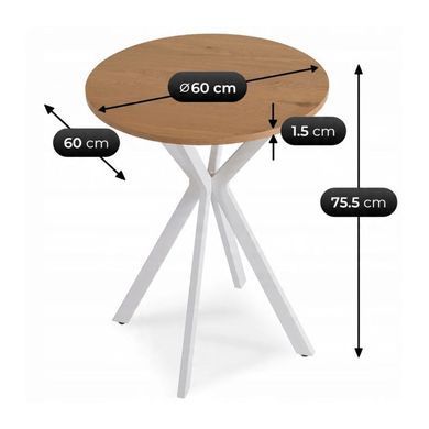 Стіл MEBEL ELITE LAUREN 60X60 Дуб золотий / білий фотографія