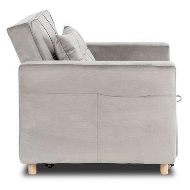 Крісло розкладне MEBEL ELITE SOLOR Velvet Сірий фотографія