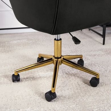 Стілець офісний поворотний оксамитовий MEBEL ELITE MILAN Velvet Чорний / Золотий фотографія
