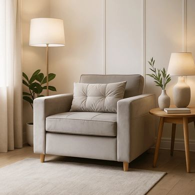 Крісло розкладне MEBEL ELITE SOLOR Velvet Сірий фотографія