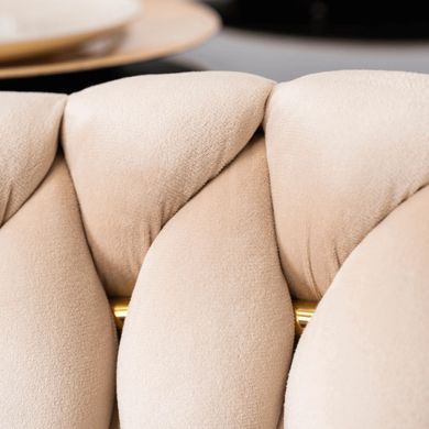 Стул бархатный MEBEL ELITE CAPI Velvet Кремовый / Золотой фотография