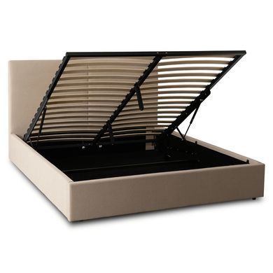 Ліжко двоспальне MEBEL ELITE MARSYLIA Sztruks 140x200 см Беж фотографія
