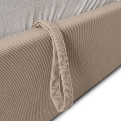 Ліжко двоспальне MEBEL ELITE MARSYLIA Sztruks 140x200 см Беж фотографія