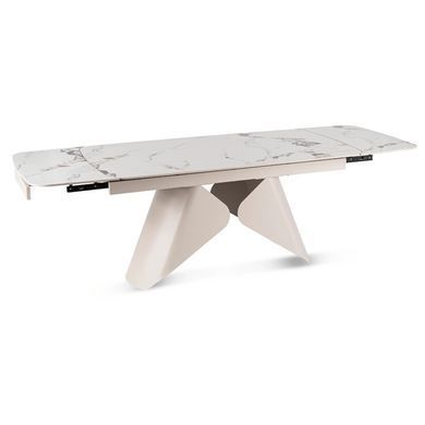 Стіл розкладний MEBEL ELITE VERONA 160(240)х90 см Білий мармур/Кашемір фотографія