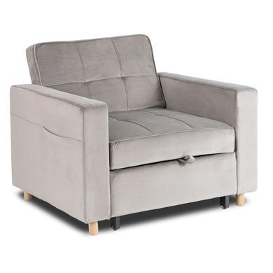 Крісло розкладне MEBEL ELITE SOLOR Velvet Сірий фотографія