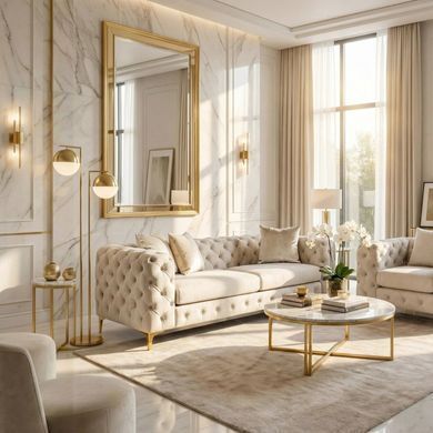 Диван MEBEL ELITE SORRENTO 3S Кремовий фотографія