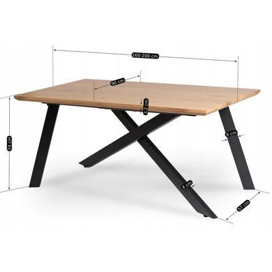 Стіл розкладний MEBEL ELITE HAMILTON 160(200)х90 Золотий дуб фотографія
