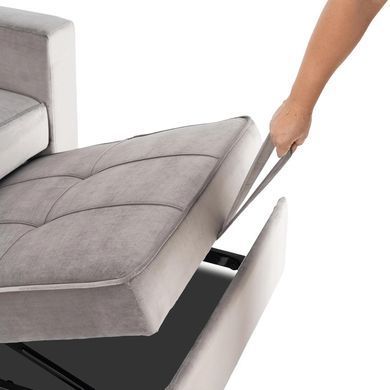 Крісло розкладне MEBEL ELITE SOLOR Velvet Сірий фотографія