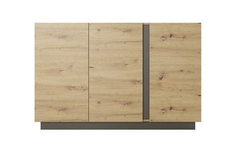Комод Perfect Home Арко / Arco 3-дверний 3D/138 Дуб артизан/графіт фотографія
