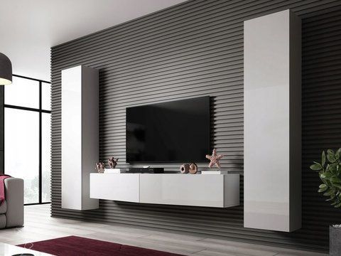 ТВ Тумба VIGO Slant 200 Cama Білий мат / Білий глянець фотографія