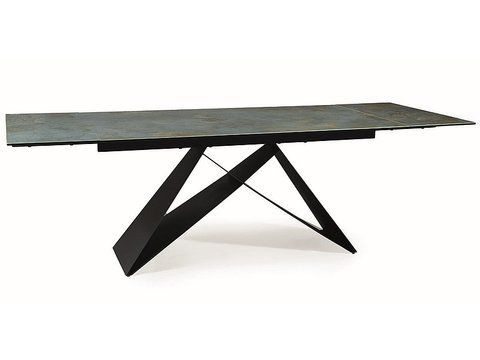 Стол Обеденный WESTIN CERAMIC Signal 160(240)X90 Бирюза / Черный фотография