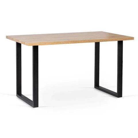 Стіл MEBEL ELITE GLOS 135х80 см Золотий дуб / Чорний фотографія