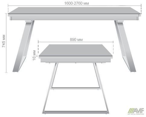Стіл розкладний Frank white AMF 160(276)X89 Snow white фотографія