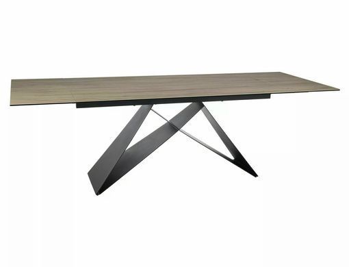Стіл Обідній WESTIN CERAMIC Signal BRĄZ SABBIA160(240)X90 Світло Коричневий Мат / Чорний Мат фотографія