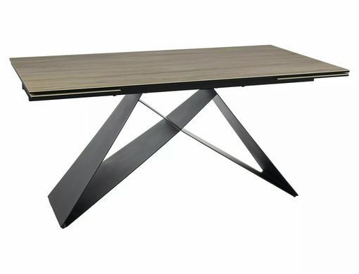 Стіл Обідній WESTIN CERAMIC Signal BRĄZ SABBIA160(240)X90 Світло Коричневий Мат / Чорний Мат фотографія