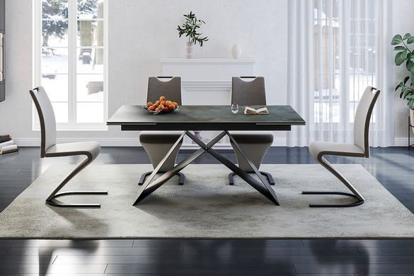 Стол Обеденный WESTIN CERAMIC Signal 160(240)X90 Бирюза / Черный фотография