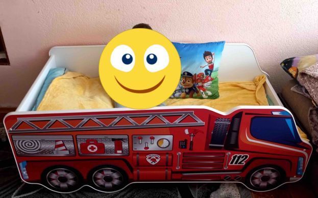 Кровать детская FIRE TRUCK Halmar 74x148 фотография