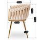 Стул бархатный MEBEL ELITE CAPI Velvet Кремовый / Золотой