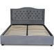 Ліжко оксамитове MEBEL ELITE APOLLO Velvet 120x200см Сірий