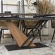 Стіл розкладний MEBEL ELITE REX 160(220)х91 см Чорний мармур / Дуб