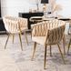 Стул бархатный MEBEL ELITE CAPI Velvet Кремовый / Золотой