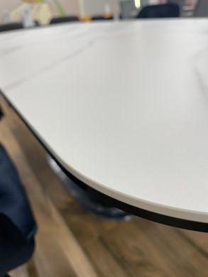 Стіл розкладний TML-815 VETRO 160x90 Білий Мармур / Чорний фотографія