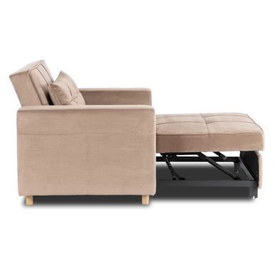 Крісло розкладне MEBEL ELITE SOLOR Velvet Беж фотографія