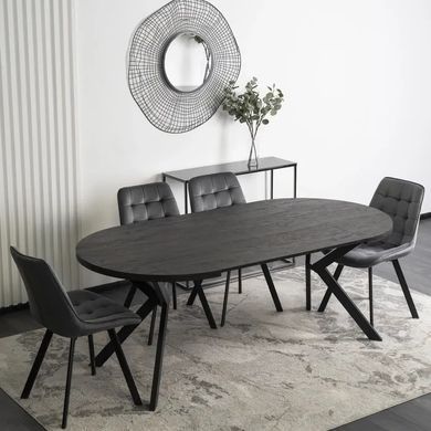 Стол раскладной круглый MEBEL ELITE LUKAS 100(250)х100 см Черный фотография